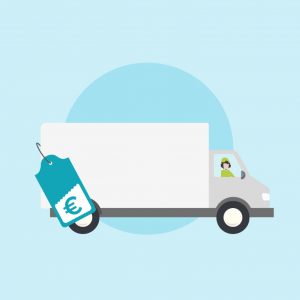 vrachtwagen met prijskaartje