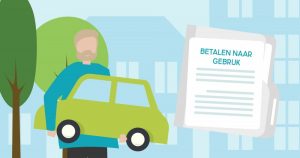 Illustratie van man met auto