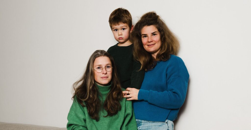 portret industrie gezin thuis