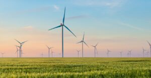 Windmolens in een veld