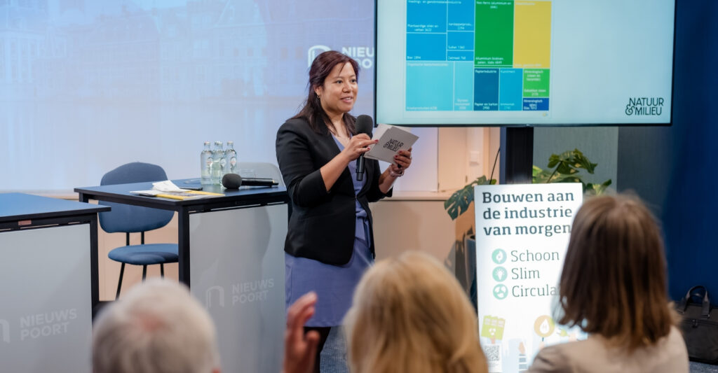 michelle presenteert een onderzoek over industrie