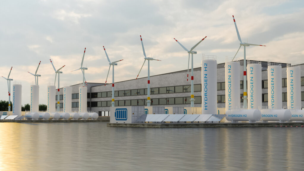 Waterstof fabriek op zee