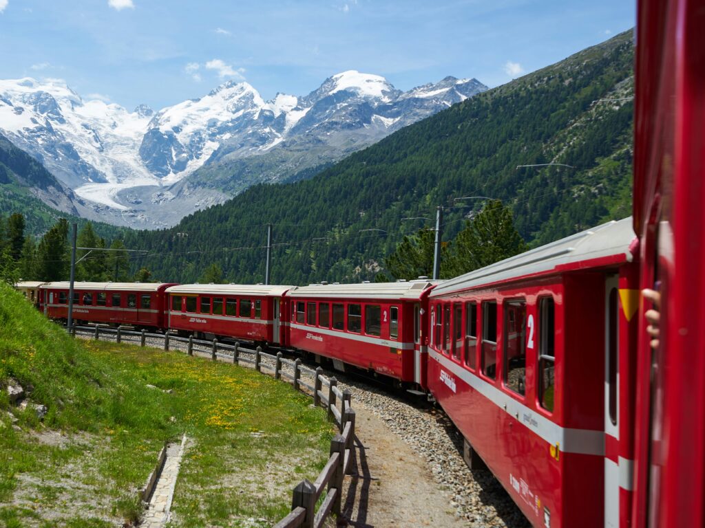 Trein door Zwitserse bergen